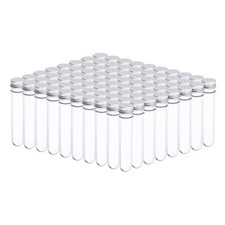 80Pcs 45ml Plastic Test Tube with Screw Caps, 140x25mm Tubes Aluminum Lid,