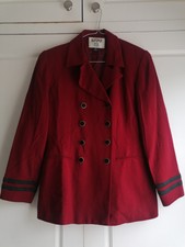 Vintage Kasper Asl Petite Cute Red With Black Detailing Jacket Uk Size 8