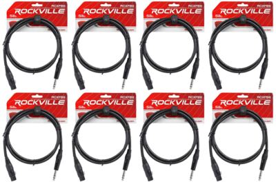 8 Rockville RCXFB6B Black 6' Female REAN XLR to 1/4'' TRS Balanced Cables OFC