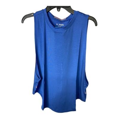 Fourlaps Women's Size Small Cropped Curve Tank Azure Blue Fitness Workout NWT