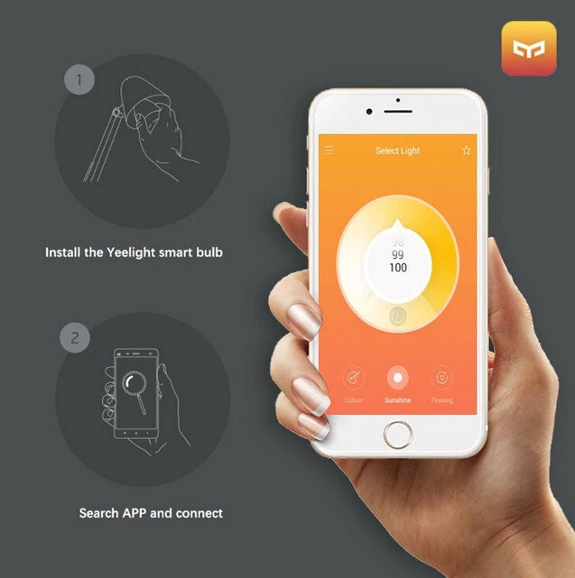 Lampadina Led 220V Luce XIAOMI Yeelight Multicolor Light Bulb rilassante E27 9W - Immagine 3 di 4