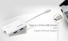 USB-C Gigabit Ethernet Adapter and to 3-Port USB 3.0 Hub for MacBook Air/Pro