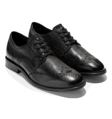 Cole Haan Mens Black Feathercraft Grand.360 Wingtip Oxford  display picture 1