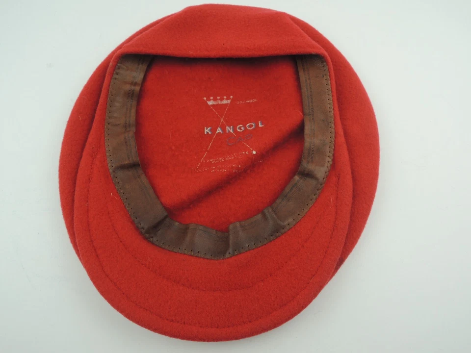 Sudadera vintage de lana Kangol gorra plana de cuero hecha en Inglaterra talla 7 57 Foto 2 de 4