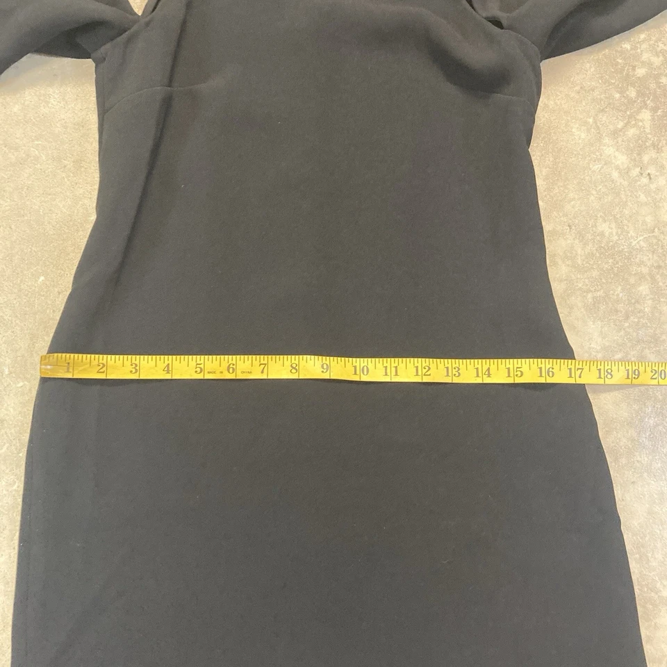 Rachel Zoe Dress Womens 0 Black Bixley Pearl Collar Crepe Mini Cold Shoudler - Image 3 of 4