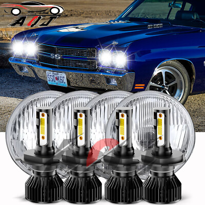 4pc 5.75'' 5-3/4inch Round LED Headlights Upgrade for Ford Galaxie 500 1962-1974