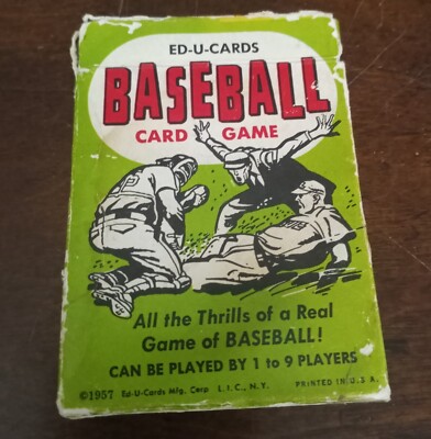 Vintage 1957 Ed-U-Cards Baseball Game Includes 36 Cards with Instructions HTF EX