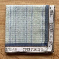 HANDKERCHIEF VINTAGE JAPAN STRIPED PLAIN MEN'S POCKET SQUARE COTTON 19" D0496