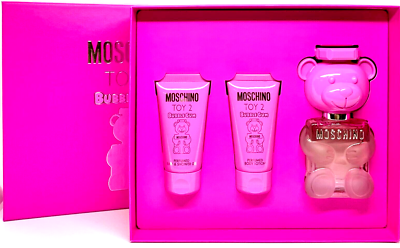 MOSCHINO TOY 2 BUBBLE GUM 3 PCS GIFT SET 1.7 Oz EDT, BODY LOTION