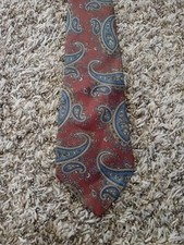Stafford Neck Tie Adult Mens Red Paisley 100 Silk USA Made