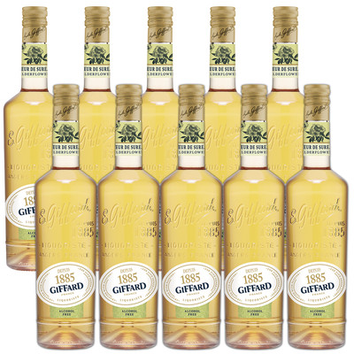 Giffard Depuis 1885 Elderflower Alcohol-Free Liqueur Syrup Made in France 10 PK
