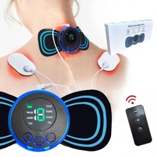 Portable Neck Massager Remote Control 8 Modes Rechargeable Low Frequency Pulse