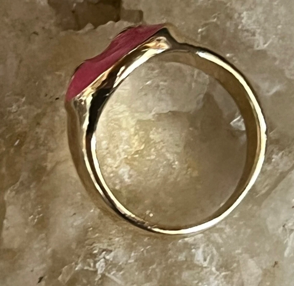 Anillo Extraterrestre Cóctel Rosa y Oro Titanio ~ Nuevo Foto 3 de 4