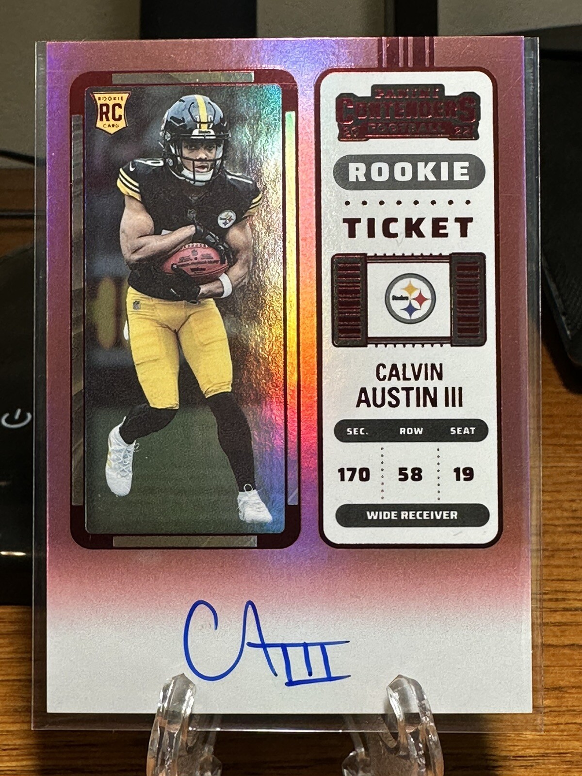 MINT! 2022 Contenders Red Zone Calvin Austin FOTL Rookie Ticket Auto #107