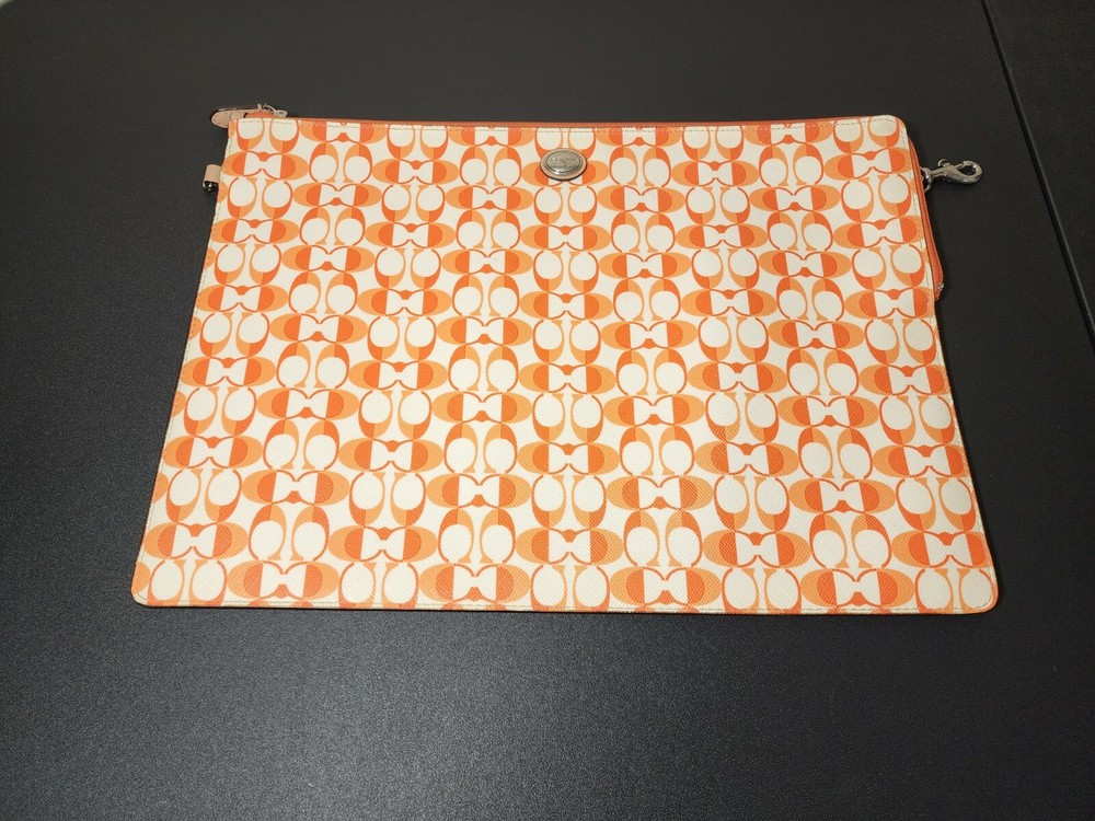 Coach Clutch Pouch Orange Women's