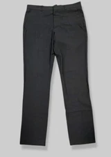 Perry Ellis Portfolio Men Black Slim-Fit Solid Front Flat Dress Pants Sz 30W 30L