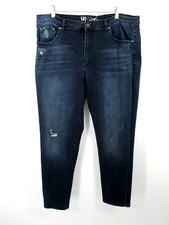 DG2 Diane Gilman Skinny Jeans Women 18W Blue Denim Stretch Slightly Distressed