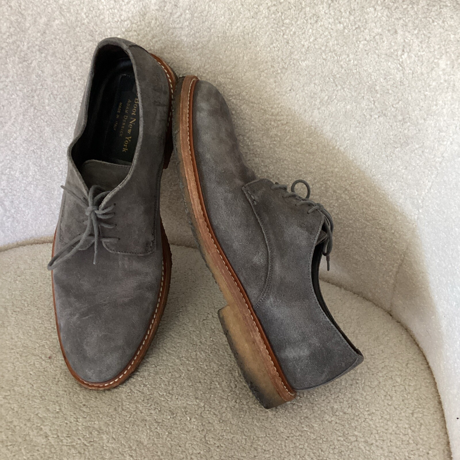 SAOLA Scarpe da derby da uomo Adam Derrick da boot New York grigio antracite pelle scamosciata
