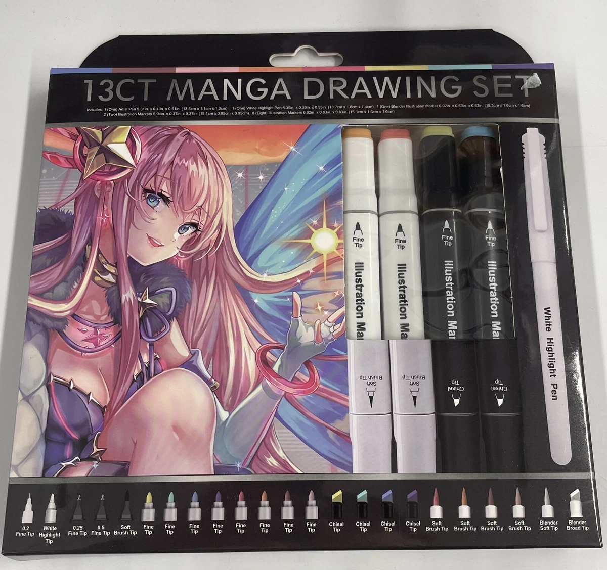 13ct Manga Drawing Set ~Fine/Soft Brush/Chisel/Blender Tips~ WS071322