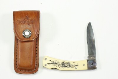 Schrade 515SC Scrimshaw Lockback Knife John Deere Model D 75th Anniversary