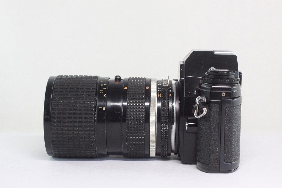 AS IS Nikon EM 35mm SLR Film Camera Black & Zoom NIKKOR 35