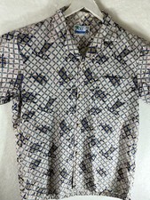 Vintage RJC Shirt Mens Small Hawaiian Aloha Camp Cotton w/Free shipping