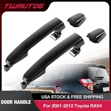 2PCS Exterior Door Handle Rear For 2001-2012 Toyota RAV4 RH/LH Side Black