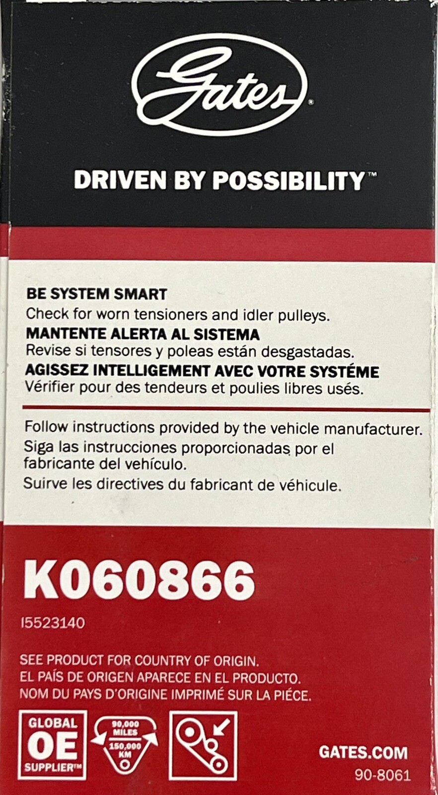 Gates Micro-V Serpentine Belt K060866 Free Shipping! | eBay 
