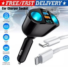 Dual USB Car Cigarette Lighter Socket Splitter Power Adapter Charger Outlet 12V