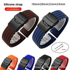 Quick Release Silicone Watch Band Tyre Pattern Waterproof Strap 18/20/22/24mm