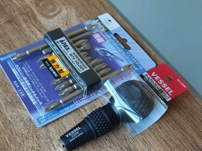 Anex (Vessel) 10pcs JIS bit set - Ball grip Handle - Made in Japan!