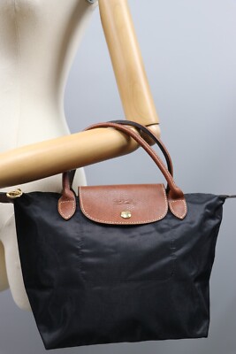 LONGCHAMP / トートバッグ/PVC/BLK/無地 LONGCHAMP Le Pleage Womens Black PVC Canvas/Leather Tote Hand Bag
