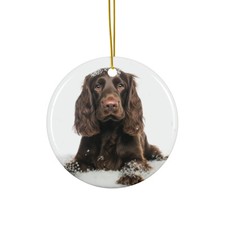 Field Spaniel - Ceramic Christmas Ornament - Printed in USA