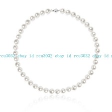 Elegant 6/8/10/12mm White Shell Pearl Round Beads Necklaces 16-36 Inch Not Pearl