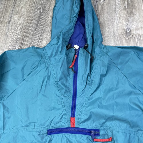 VTG White Sierra Teal Green Nylon Anorak Pullover Jacket Mens Size M Medium - Picture 11 of 22
