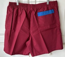 NWOT Vintage HABAND Maroon Mesh Lined Pockets Drawstring Men Swim Trunk Short 2X