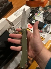 Daggerr Knives Vendetta Frame Lock Folding Knife VG-10 Stainless Olive G-10 RUSS