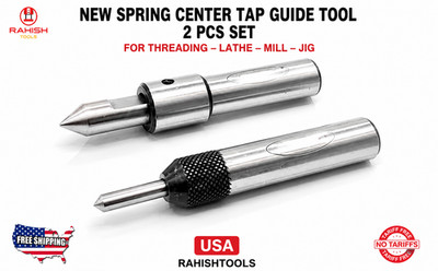 New Spring Center Tap Guide Tool 2 Pcs Set  for threading Lathe Mill Jig USA