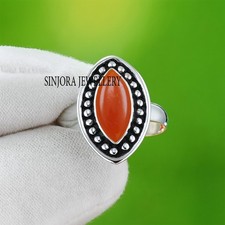 Anello regalo fatto a mano in argento sterling 925 con pietra preziosa cornio...
