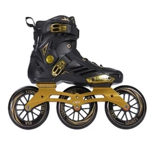 Liku Black/Gold 3WD Inline Skates Unisex M 6.5 W 7.5 NEW