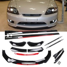 For Hyundai Tiburon Front Bumper Lip Splitter Gloss Black Red Side Skirt Body K