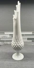 Vintage Fenton Hobnail Milk Glass Swung Vase MCM 14.5" Tall 9 finger