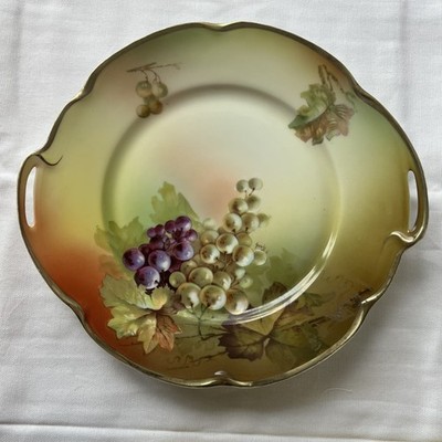 Antique J&C Louise Bavaria Plate Signed A. Koch Grapes Design 