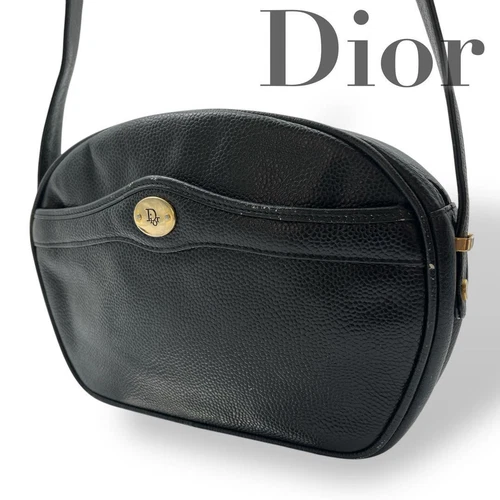 Sac bandoulière Christian Dior cuir authentique noir moyen femme France 115927