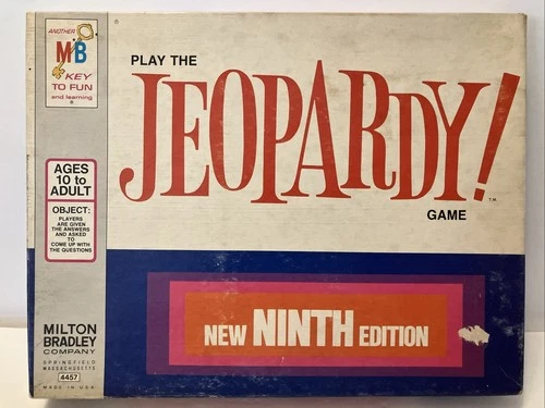 Vintage 1972 Milton Bradley JEOPARDY 9th Edition Board Game – 100% Complete