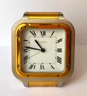 Antique Rare Cartier Santos Paris Desk Alarm Clock Blue Sapphire Travel 80's