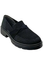 BZees Women's Muse Bow Platform Loafer Black