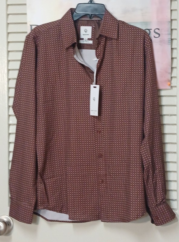 Craft & Flow Men's Shirt Button Down Dress Small Brown