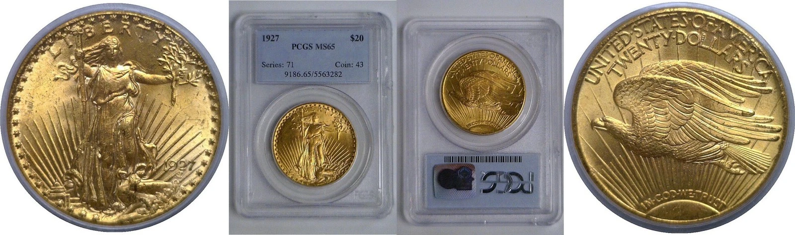 1927 $20 St. Gaudens   PCGS MS-65