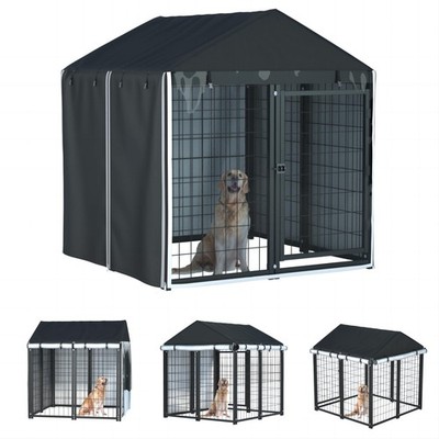 Outdoor Dog Kennel Cover,Full Coverage for 4.2'Dx4.2'Wx4.5'H Dog Cages,600d H...